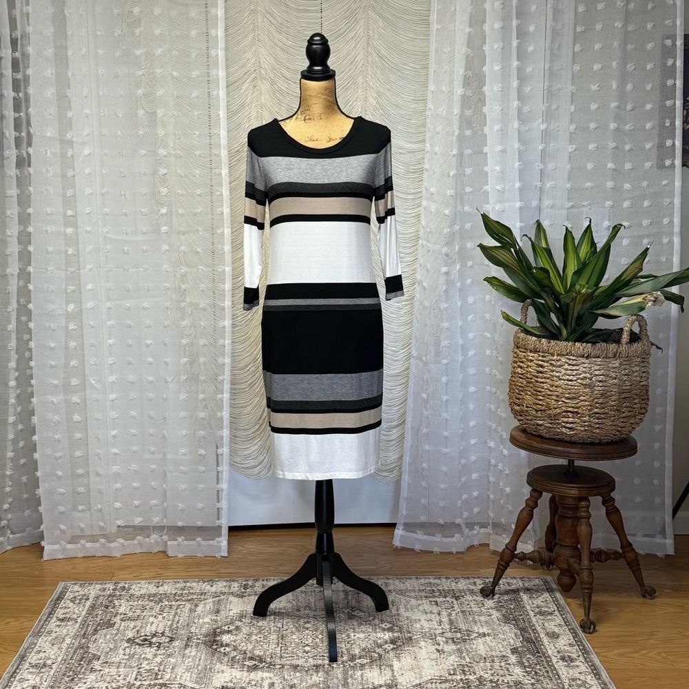 Cato EST. 1946 Striped Knit Midi Dress Size S